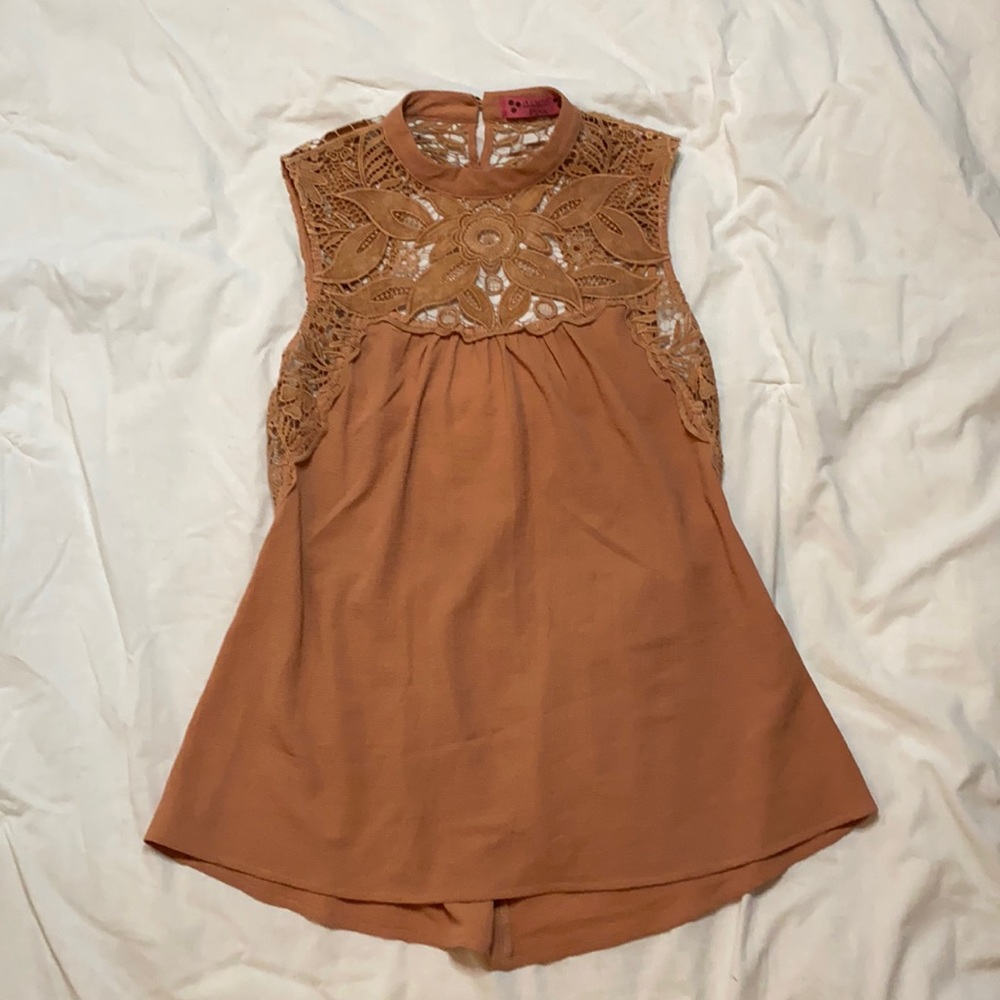 Dusty orange lace blouse From the boutique almost pink size medium.